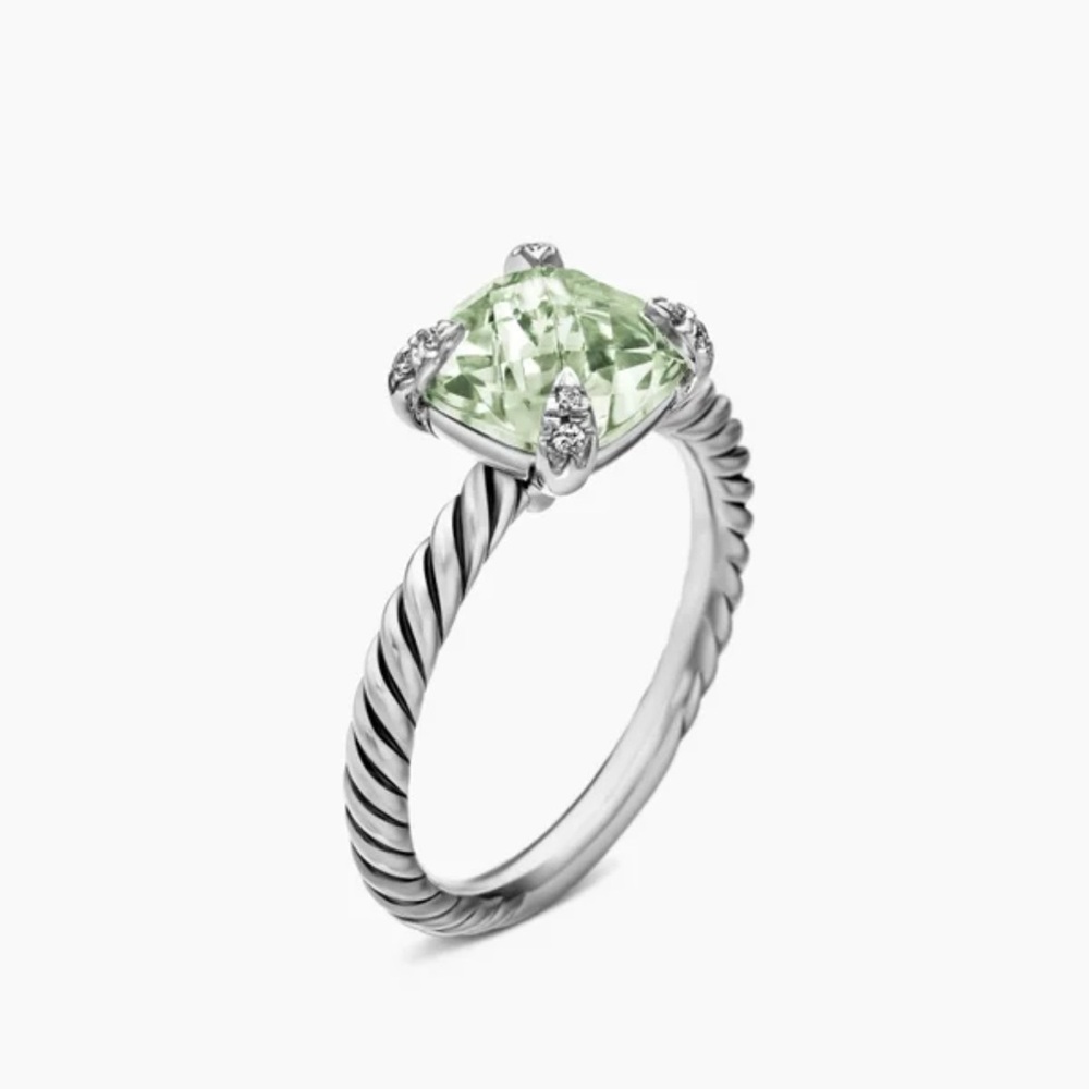 David Yurman Silver Ring with Gemstone Size 6